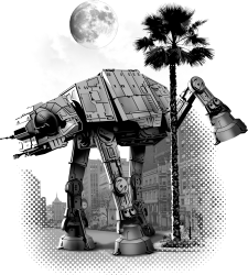 mech walker in urban surrealism - Killa-kam | Teevron
