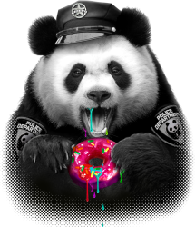 panda police officer with donut - Killa-kam | Teevron
